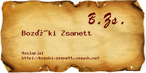 Bozóki Zsanett névjegykártya